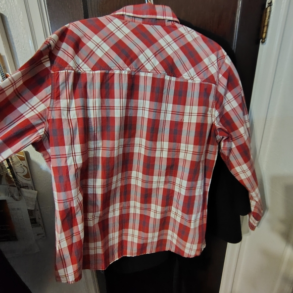 Harley-Davidson Red and White Plaid Men's Shirt - Picture 5 of 9